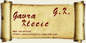 Gavra Klecić vizit kartica